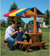 Столик для пикника со скамейками и тентом Rainbow Play Systems...